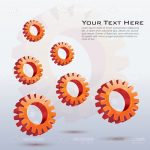 Orange Gears Vector Background